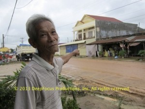 Dr. Haing S. Ngor’s former classmate, Chea Hai, at Ngor’s childhood home in Samrong Yong Village. © 2013 DeepFocus Productions, Inc.