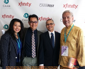On the red carpet at the Castro Theater, San Francisco, l-r: Sophia Ngor, Arthur Dong, Wayne Ngor, Jack Ong. Photo by Young Gee, ©2015.